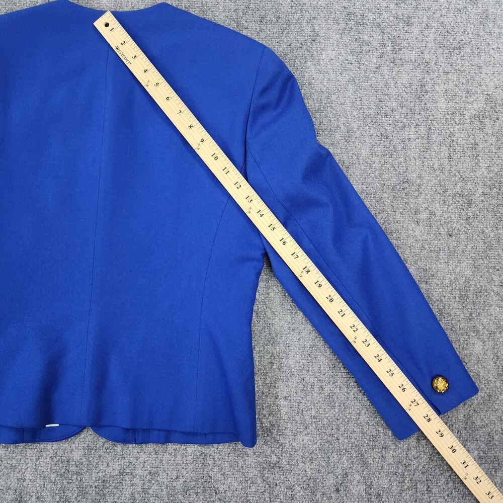 Vintage Pendleton Blazer Womens 10 Blue Wool Gold Crest Button USA Made Jacket - Picture 10 of 16